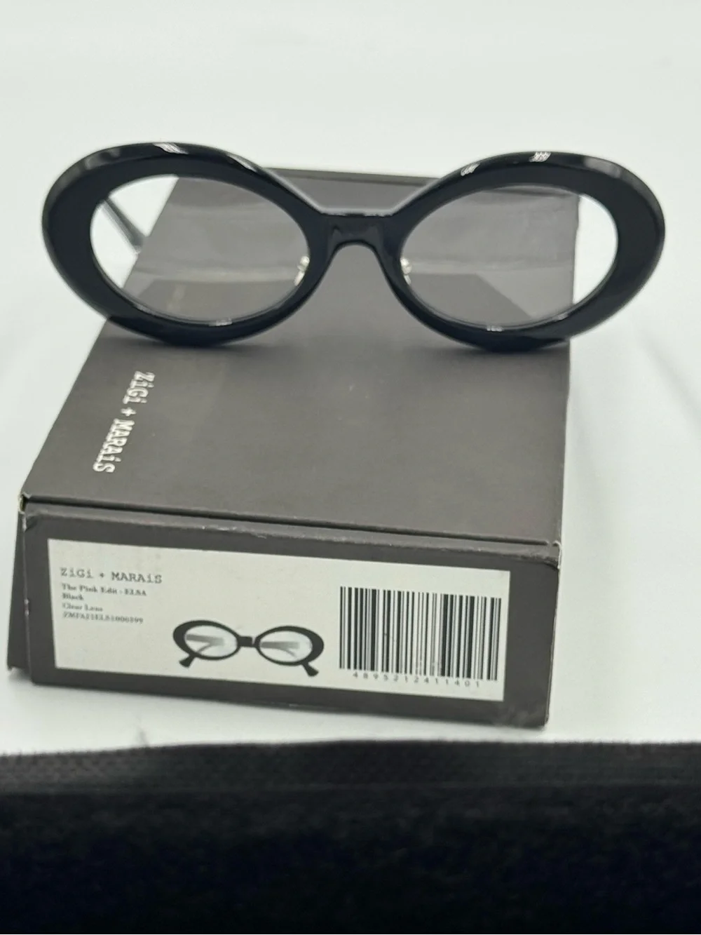 ZiGi + MARAiS Elsa Oval Blue Light Glasses Black Clear Lens NIB